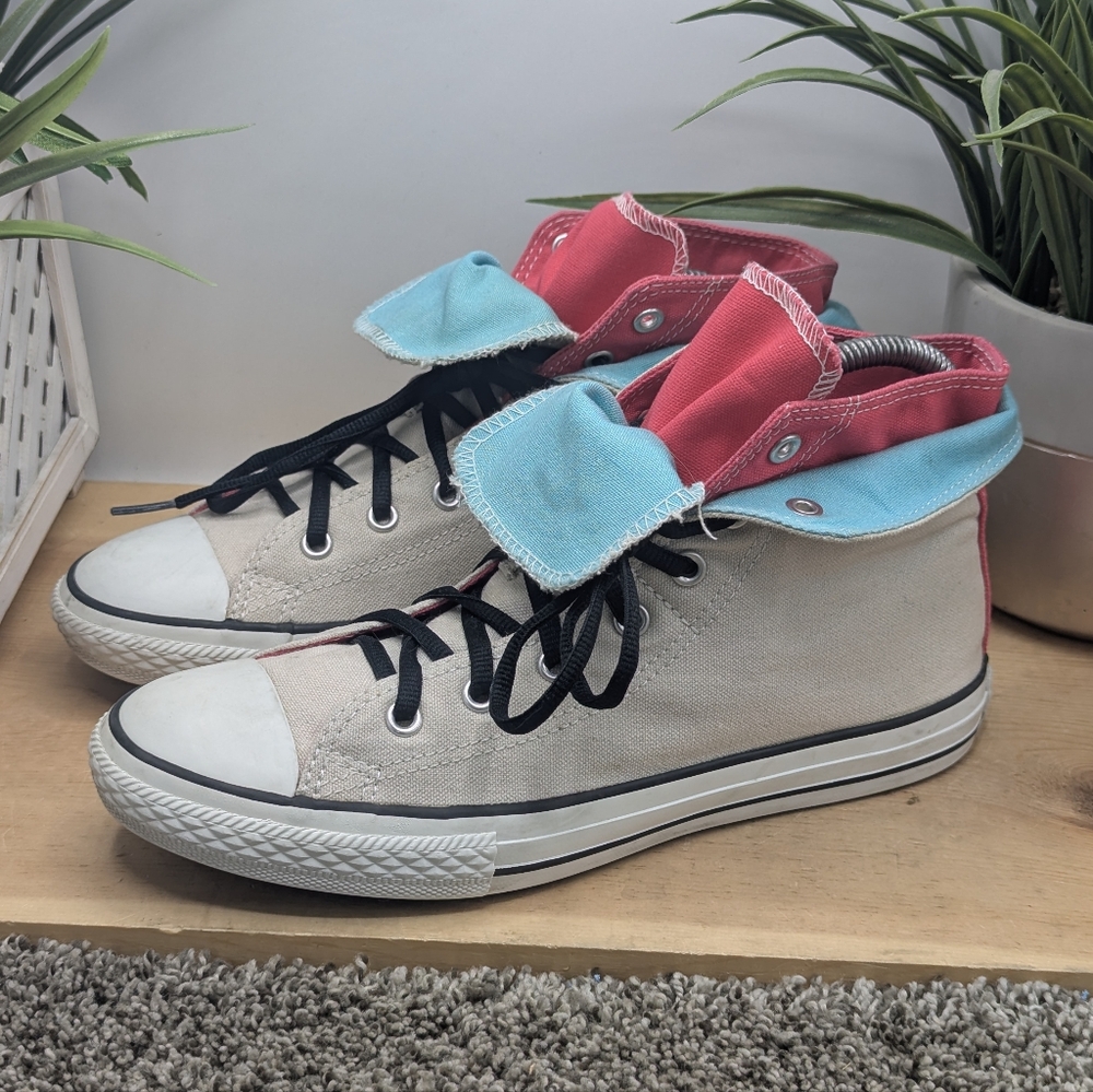 Converse All Star Youth Size 6 Double Tongue High Top Shoes Women's 7.5/8